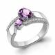 Серебряное кольцо AQUAMARINE А65008404А с фианитом и аметистом