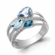 Серебряное кольцо AQUAMARINE А65008666А с топазом, фианитом и Лондон топазом