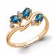 Кольцо из золочёного серебра AQUAMARINE А65010108А-п с фианитом и Лондон топазом
