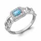 Серебряное кольцо AQUAMARINE А65014305А с топазом и фианитом