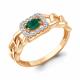Кольцо из золочёного серебра AQUAMARINE А65014309А-п с фианитом и агатом