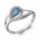 Серебряное кольцо AQUAMARINE А65014505А с топазом и фианитом