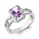 Серебряное кольцо AQUAMARINE А65016804А с фианитом и аметистом