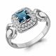 Серебряное кольцо AQUAMARINE А65018408А с фианитом и Лондон топазом