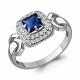 Серебряное кольцо AQUAMARINE А650184АБ с фианитом и гидротермальным сапфиром