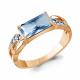 Кольцо из золочёного серебра AQUAMARINE А65018588А-п с фианитом и турмалином