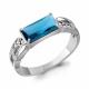 Серебряное кольцо AQUAMARINE А65018593А с фианитом и Лондон топазом