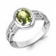 Серебряное кольцо AQUAMARINE А65018807А с фианитом и хризолитом