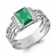 Серебряное кольцо AQUAMARINE А65018909А с фианитом и агатом