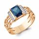 Кольцо из золочёного серебра AQUAMARINE А65018993А-п с фианитом и Лондон топазом