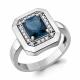 Серебряное кольцо AQUAMARINE А65020893А с фианитом и Лондон топазом