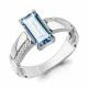 Серебряное кольцо AQUAMARINE А65022088А с фианитом и турмалином