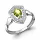 Серебряное кольцо AQUAMARINE А65022407А с фианитом и хризолитом