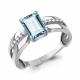 Серебряное кольцо AQUAMARINE А65022988А с фианитом и турмалином