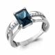 Серебряное кольцо AQUAMARINE А65022993А с фианитом и Лондон топазом