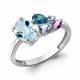 Серебряное кольцо AQUAMARINE А650247512 с топазом и аметистом