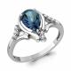 Серебряное кольцо AQUAMARINE А65025408А с фианитом и Лондон топазом
