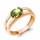 Кольцо из золочёного серебра AQUAMARINE А65029407-п с хризолитом