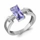 Серебряное кольцо AQUAMARINE А650304603А с фианитом и танзанитом