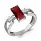 Серебряное кольцо AQUAMARINE А65030485А с фианитом и гранатом