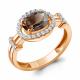 Кольцо из золочёного серебра AQUAMARINE А65030501А-п с фианитом и кварцем