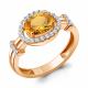 Кольцо из золочёного серебра AQUAMARINE А65030506А-п с фианитом и цитрином