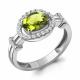 Серебряное кольцо AQUAMARINE А65030507А с фианитом и хризолитом