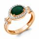Кольцо из золочёного серебра AQUAMARINE А65030509А-п с фианитом и агатом