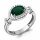Серебряное кольцо AQUAMARINE А65030509А с фианитом и агатом