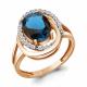 Кольцо из золочёного серебра AQUAMARINE А65031093А-пк с фианитом и Лондон топазом