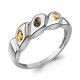 Серебряное кольцо AQUAMARINE А65031735 с цитрином и кварцем