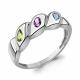 Серебряное кольцо AQUAMARINE А65031740 с топазом, аметистом и хризолитом