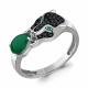 Серебряное кольцо AQUAMARINE А65032009ГЧ с агатом, гидротермальным изумрудом и ювелирным кристаллом