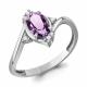 Серебряное кольцо AQUAMARINE А65032204А с фианитом и аметистом