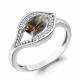 Серебряное кольцо AQUAMARINE А65032401А с фианитом и кварцем