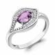 Серебряное кольцо AQUAMARINE А65032404А с фианитом и аметистом
