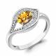 Серебряное кольцо AQUAMARINE А65032406А с фианитом и цитрином