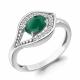 Серебряное кольцо AQUAMARINE А65032409А с фианитом и агатом