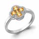 Серебряное кольцо AQUAMARINE А65032806А с фианитом и цитрином