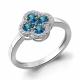 Серебряное кольцо AQUAMARINE А65032808А с фианитом и Лондон топазом