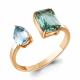 Кольцо из золочёного серебра AQUAMARINE А650344541-п с топазом и празиолитом