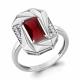 Серебряное кольцо AQUAMARINE А65034585А с фианитом и гранатом