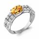 Серебряное кольцо AQUAMARINE А65034906А с фианитом и цитрином