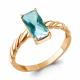 Кольцо из золочёного серебра AQUAMARINE А65035388-п с турмалином