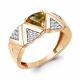 Кольцо из золочёного серебра AQUAMARINE А65036019А-п с фианитом и султанитом