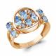 Кольцо из золочёного серебра AQUAMARINE А65037005-п с топазом