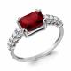 Серебряное кольцо AQUAMARINE А65039585А с фианитом и гранатом