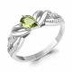 Серебряное кольцо AQUAMARINE А65040907А с фианитом и хризолитом