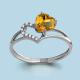 Серебряное кольцо AQUAMARINE А6505906А с фианитом и цитрином