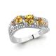 Серебряное кольцо AQUAMARINE А6509706А с фианитом и цитрином